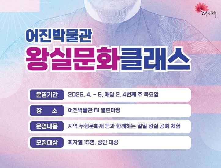 전주시 어진박물관, 왕실문화클래스·인문강좌 ‘월간어진’ 운영