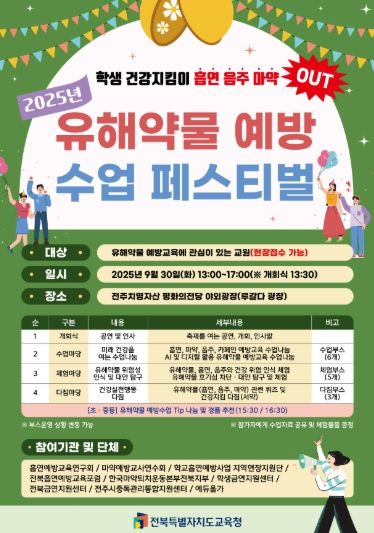 유해약물 예방 수업포스터